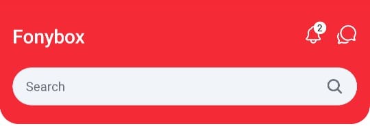 fonybox app showing search results with interest filters